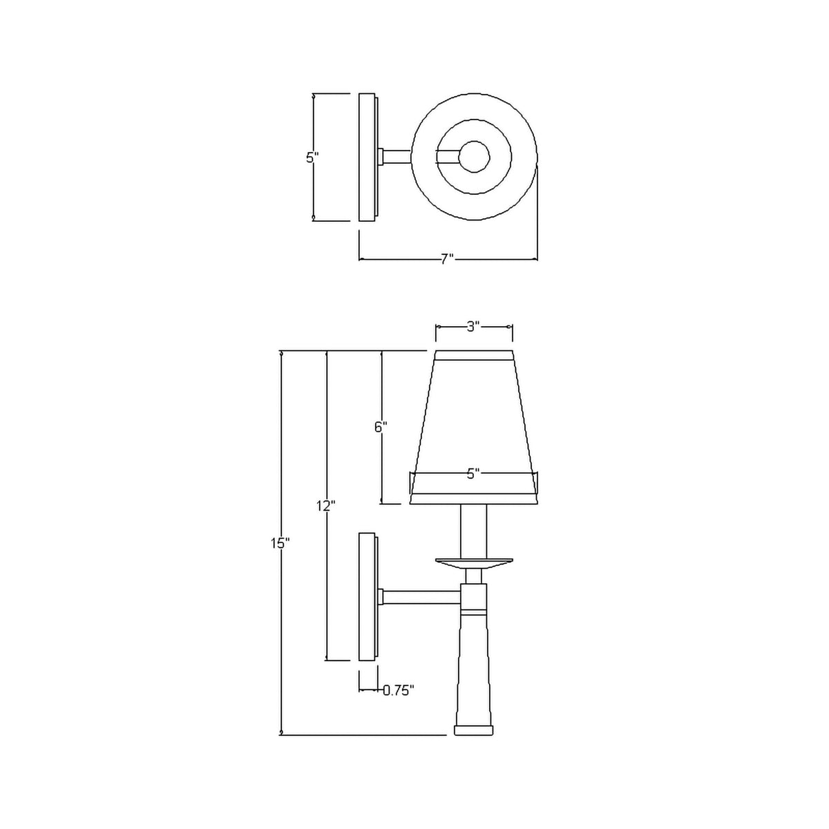 Baxter 5'' Sconce dimensions