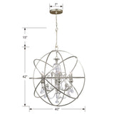Solaris 40'' Chandelier - Dimensions Diagram (9219-OS-CL-MWP)