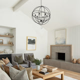 Solaris 22.5'' Chandelier in Black - Lifestyle View (9226-BK)