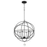 Solaris 22.5'' Chandelier in Black - Front View (9226-BK)