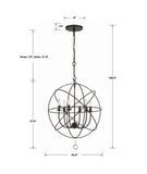 Solaris 22.5'' Chandelier - Dimensions Diagram (9226-EB)