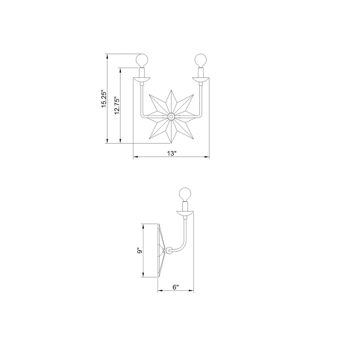 Astro 13'' Sconce dimensions