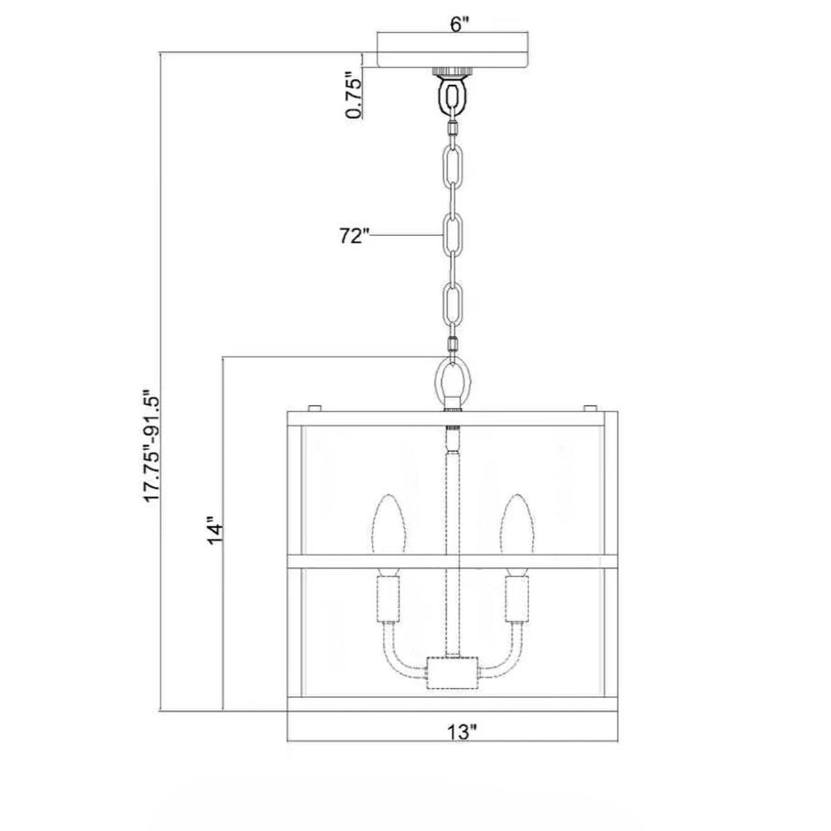 Hulton 13'' Pendant dimensions