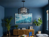 Hulton 25'' Chandelier in Matte Black - Lifestyle View (9595-MK)