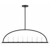 Abbott 42'' Linear Chandelier in Black - Front View (ABB-3007-BK)