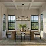 Abbott 42'' Linear Chandelier in Black - Lifestyle View (ABB-3007-BK)