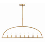 Abbott 42'' Linear Chandelier in Vibrant Gold - Front View (ABB-3007-VG)