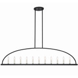 Abbott 54'' Linear Chandelier in Black - Front View (ABB-3009-BK)