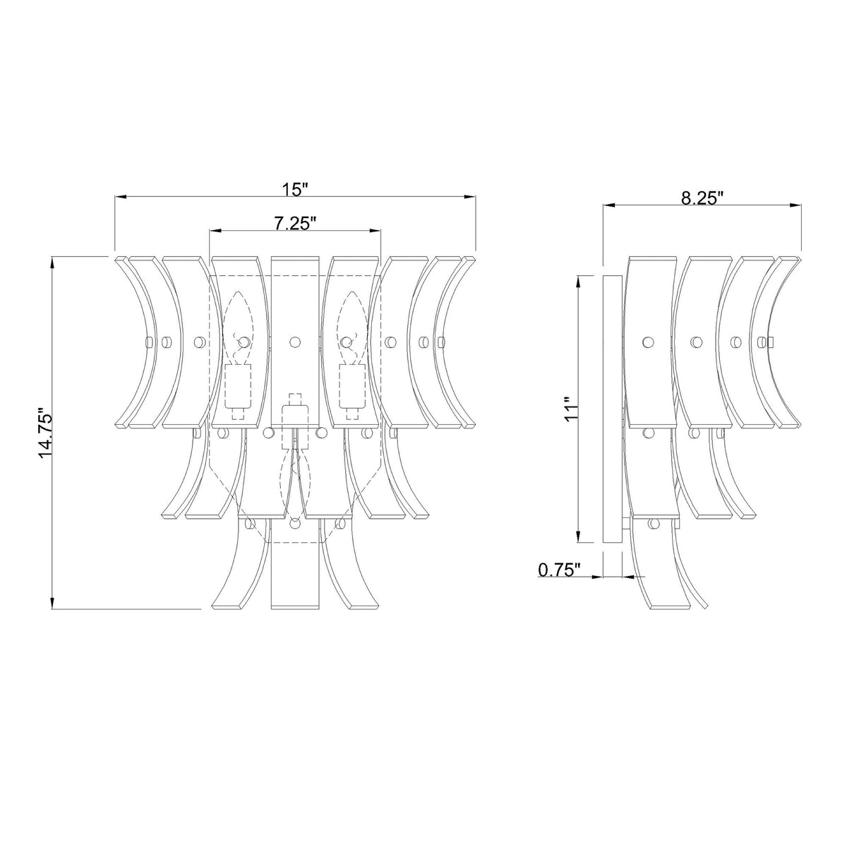 Abigail 15'' Sconce dimensions