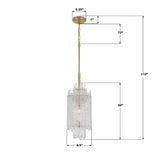 Ackerly 8.5'' Chandelier - Dimensions Diagram (ACK-921-AG)