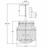Ackerly 23.5'' Chandelier - Dimensions Diagram (ACK-928-AG)