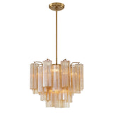 Addis 17.75'' Chandelier in Aged Brass - Front View (ADD-300-AG-AM)
