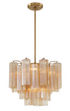 Addis 17.75'' Chandelier in Aged Brass - Front View (ADD-300-AG-AM)