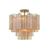 Addis 17.75'' Semi Flush Mount in Aged Brass - Front View (ADD-300-AG-AM_CEILING)