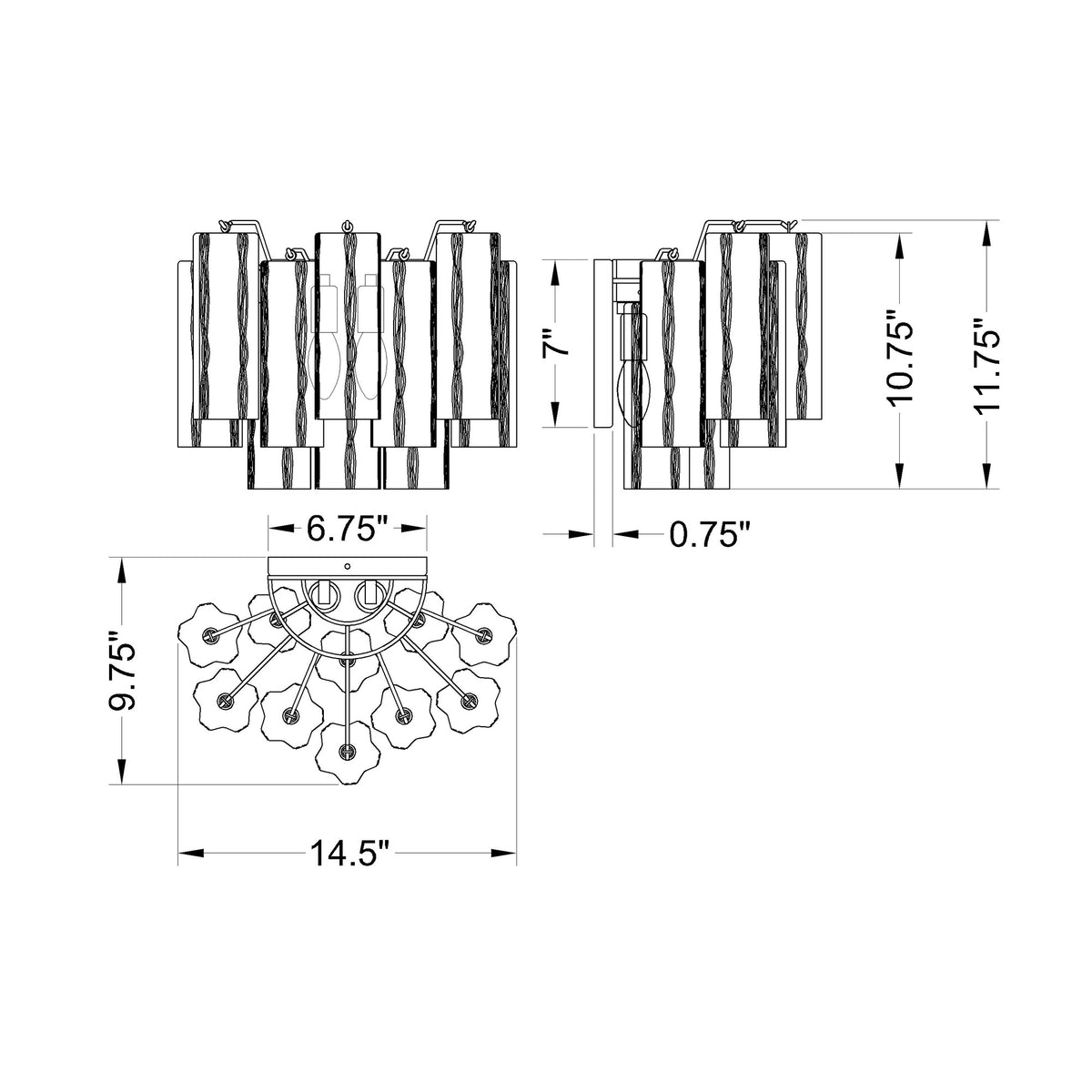 Addis 14.5'' Sconce dimensions