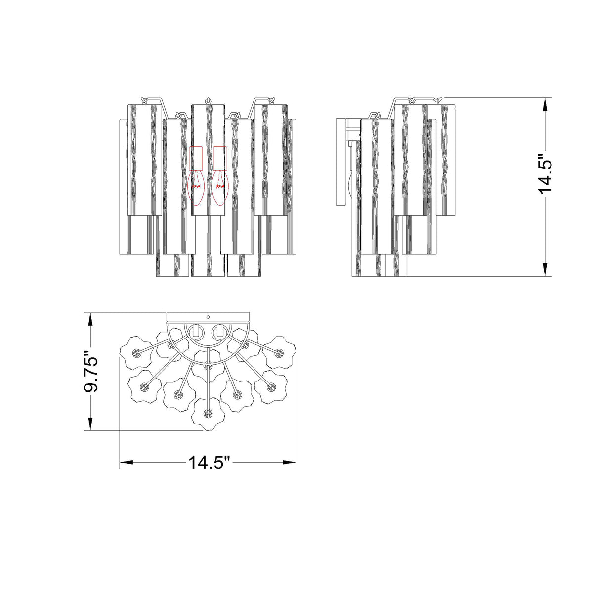 Addis 14.5'' Sconce dimensions