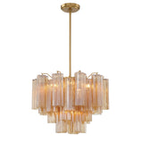 Addis 19.75'' Chandelier in Aged Brass - Front View (ADD-306-AG-AM)