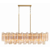 Addis 51.75'' Linear Chandelier in Aged Brass - Front View (ADD-317-AG-AM)