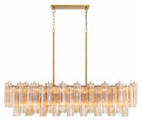 Addis 51.75'' Linear Chandelier in Aged Brass - Front View (ADD-317-AG-AM)