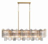 Addis 51.75'' Linear Chandelier in Aged Brass - Front View (ADD-317-AG-AU)