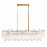 Addis 51.75'' Linear Chandelier in Aged Brass - Front View (ADD-317-AG-CL)