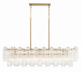Addis 51.75'' Linear Chandelier in Aged Brass - Front View (ADD-317-AG-CL)