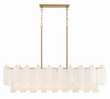 Addis 51.75'' Linear Chandelier in Aged Brass - Front View (ADD-317-AG-WH)