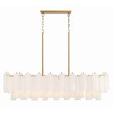 Addis 51.75'' Linear Chandelier in Aged Brass - Front View (ADD-317-AG-WH)