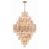 Addis 31.5'' Chandelier in Aged Brass - Front View (ADD-319-AG-AM)