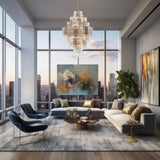 Addis 31.5'' Chandelier in Aged Brass - Lifestyle View (ADD-319-AG-AU)