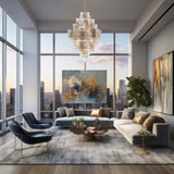 Addis 31.5'' Chandelier in Aged Brass - Lifestyle View (ADD-319-AG-AU)