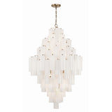Addis 31.5'' Chandelier in Aged Brass - Front View (ADD-319-AG-WH)