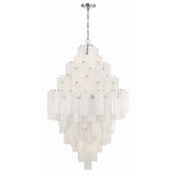 Addis 31.5'' Chandelier in Polished Chrome - Front View (ADD-319-CH-WH)