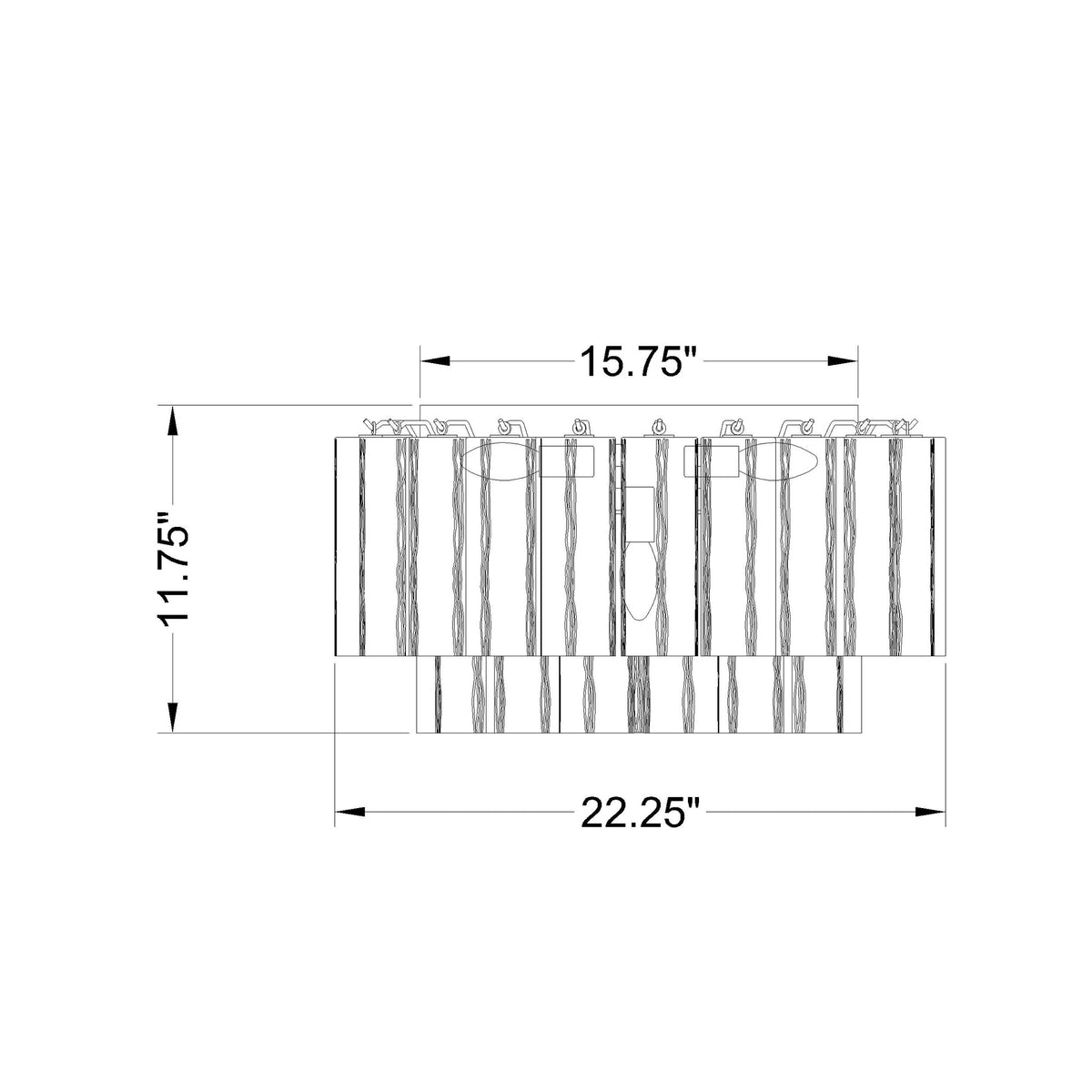 Addis 22.25'' Flush Mount dimensions