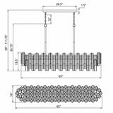 Addis 65'' Linear Chandelier - Dimensions Diagram (ADD-337-AG-CL)