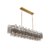 Addis 65'' Linear Chandelier in Aged Brass - Additional View (ADD-337-AG-SM)
