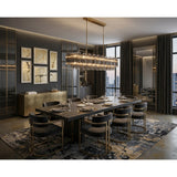 Addis 65'' Linear Chandelier in Aged Brass - Lifestyle View (ADD-337-AG-SM)