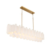 Addis 65'' Linear Chandelier in Aged Brass - Additional View (ADD-337-AG-WH)