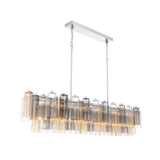 Addis 65'' Linear Chandelier in Polished Chrome - Front View (ADD-337-CH-AU)
