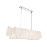 Addis 65'' Linear Chandelier in Polished Chrome - Front View (ADD-337-CH-WH)