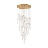 Addis 36" Integrated LED Multi-Light Pendant in Aged Brass - Additional View (ADD-423-AG-WH)