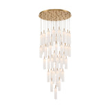 Addis 36" Integrated LED Multi-Light Pendant in Aged Brass - Additional View (ADD-423-AG-WH)