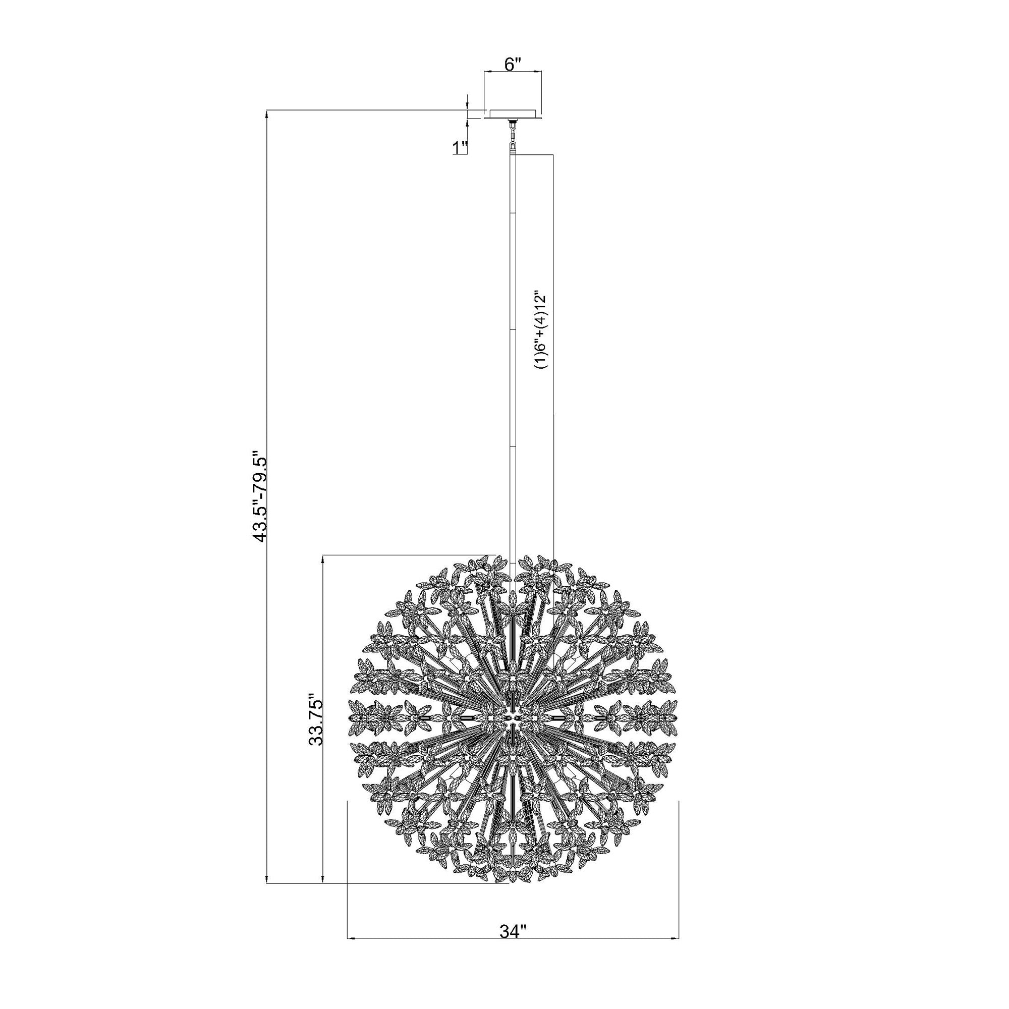 Adley 34'' Chandelier | Crystorama Lighting