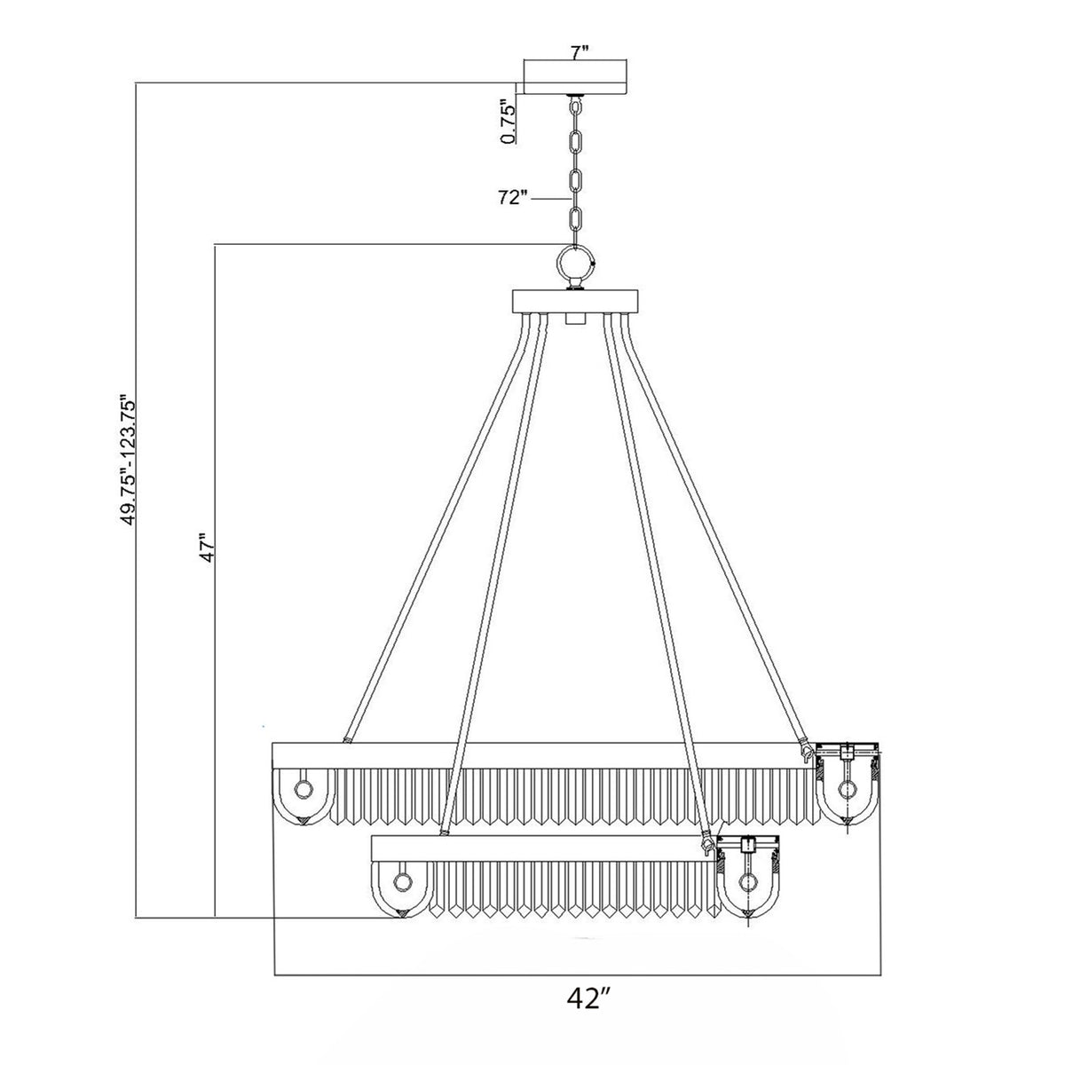 Alister 42'' Chandelier dimensions