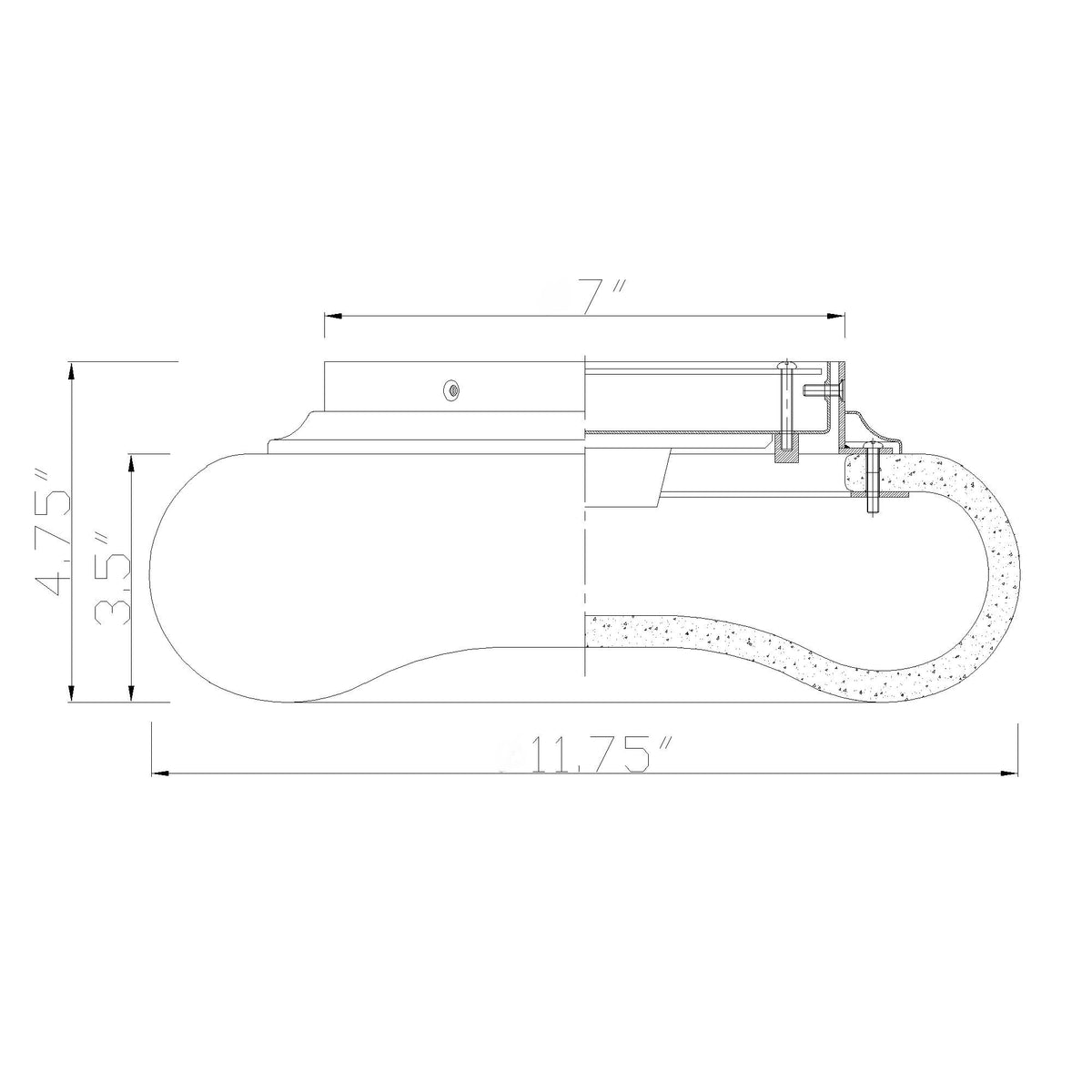 Acme 11.75'' Integrated LED Flush Mount dimensions