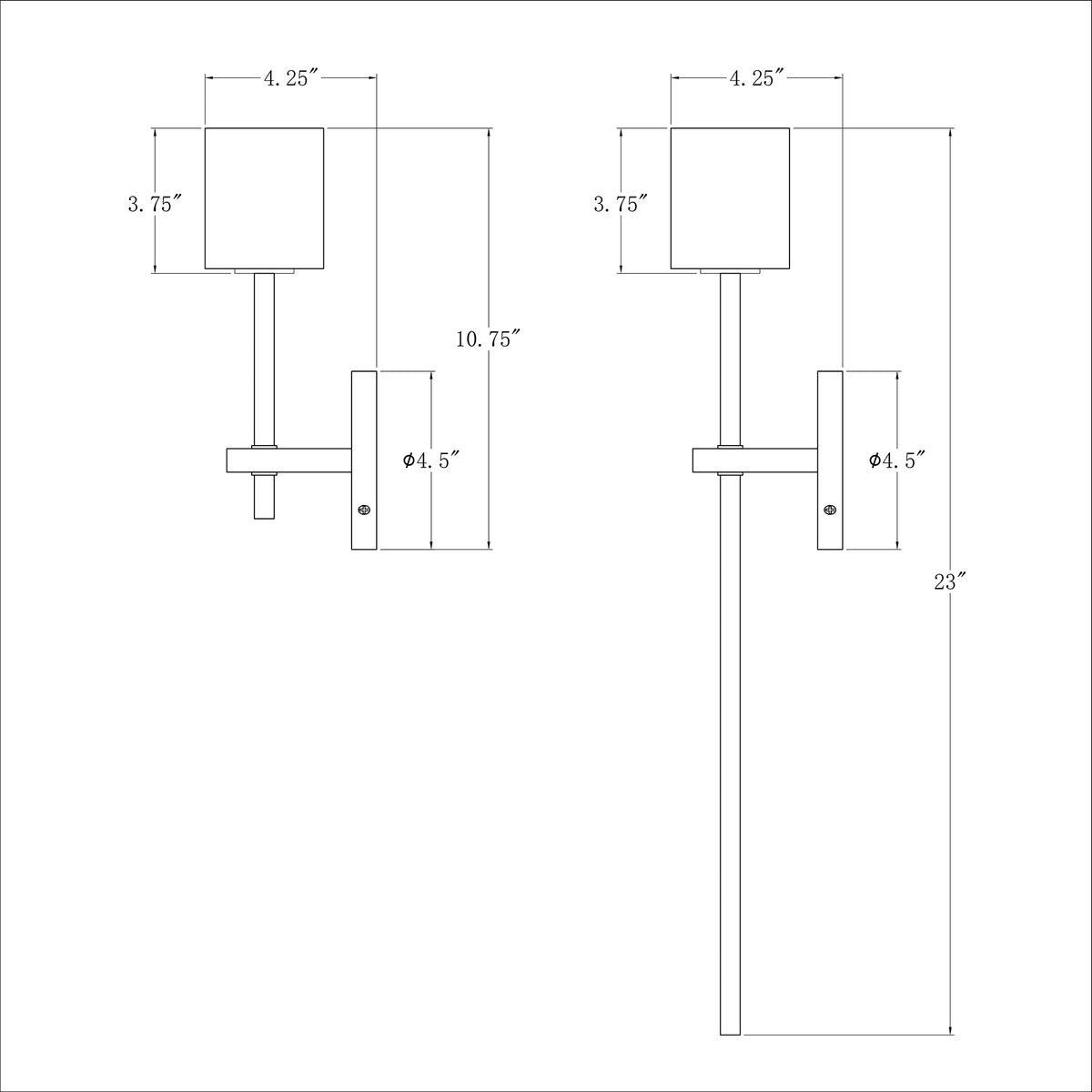 Aragon 4.5'' LED Sconce dimensions