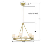 Aragon 22.75'' LED Chandelier - Dimensions Diagram (ARA-10264-SB-ST)