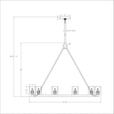 Aragon 34.75'' LED Chandelier - Dimensions Diagram (ARA-10265-MK-ST)