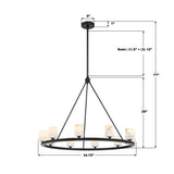 Aragon 34.75'' LED Chandelier - Dimensions Diagram (ARA-10265-MK-ST)