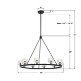 Aragon 36'' LED Chandelier - Dimensions Diagram (ARA-10265-MK)